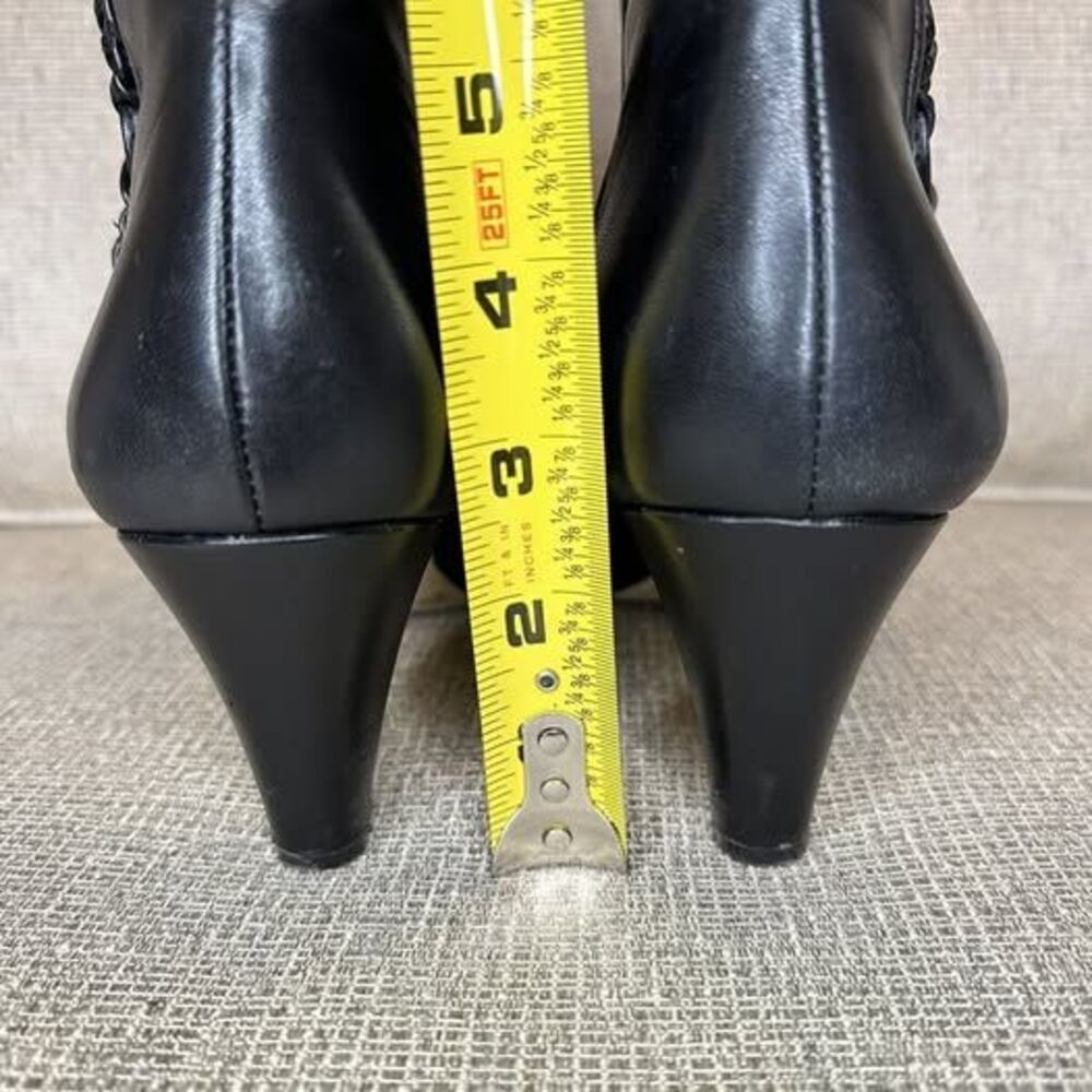 ALEX MARIE Women's Black Heeled Booties Zip Up Leather Sz 8.5 - Picture 10 of 10